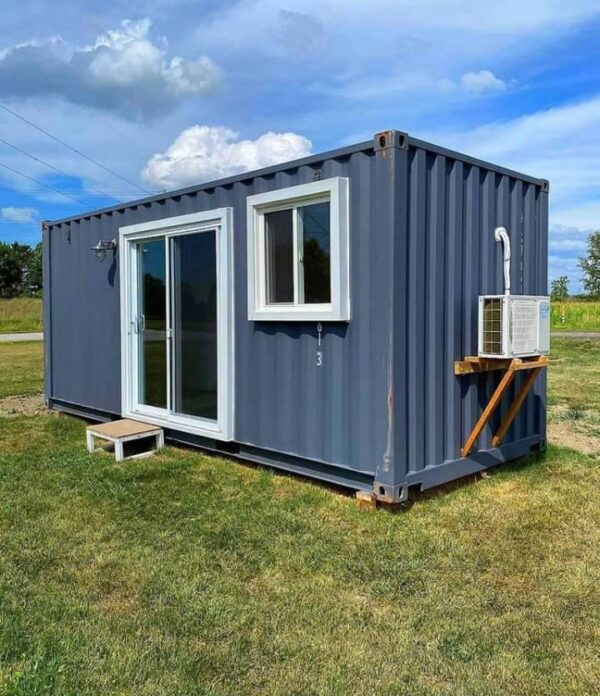 20’FT Long × 8’FT Wide × 8’6FT Tall Custom Container With 7’FT Roll Up Door Main Door With 2 Windows To Bring Natural Light